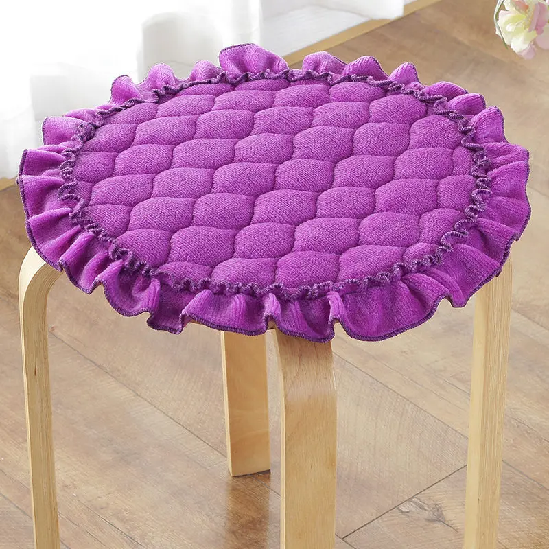 Круглые бархатные подушки для стула, 11 цветов, теплые подушки для сидения, подтяжки для ягодиц, традиционные китайские подушки - Цвет: Aubergine thick