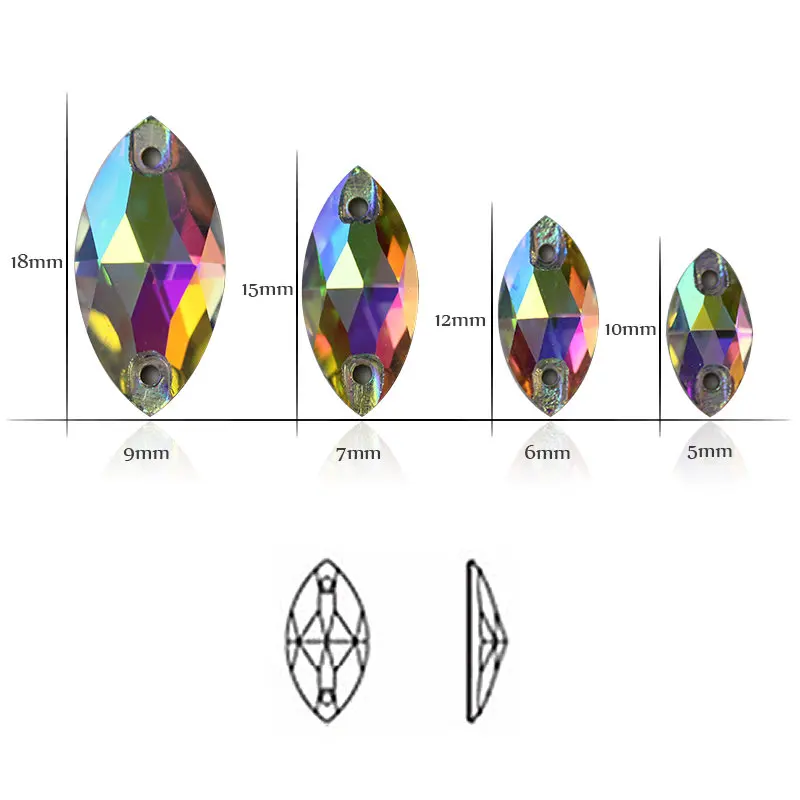 AAAAA качество 4 размера бутик Navette форма Кристалл пришить стразы шитье бисера Ювелирных изделий для изготовления платьев, украшения ювелирных изделий