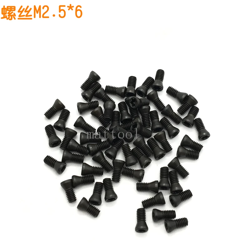 

100pcs M2.5 * 6 Insert Torx Screw Replacement Carbide Blade CNC Accessory Tool Screw Assembly 2.5X6mm Black