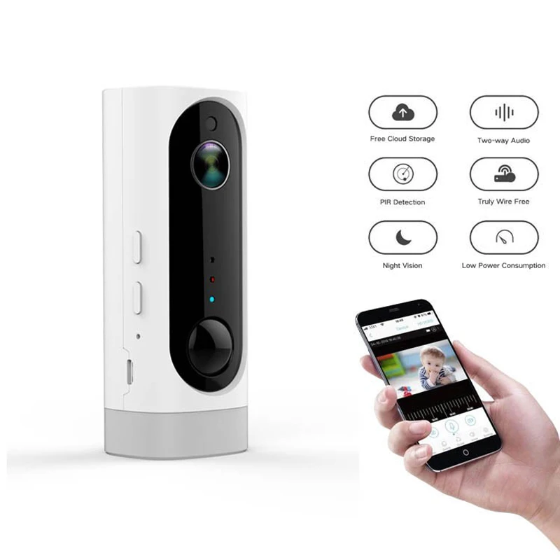 

Rechargeable Battery powered IP Camera Smart Home Indoor Security 1080P WIFI Camera Wide Angle PIR Motion Detection Quick Alarm