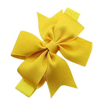

1 Piece Baby Girls Hair Bow Tie Ribbon Decor Hairband Headband (Yellow)