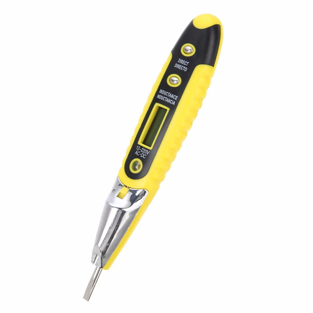 Non-Contact Electric Test Pen Mayitr Voltage Digital Detector Tester Sensor 12~250V LCD With Light Function Indicator