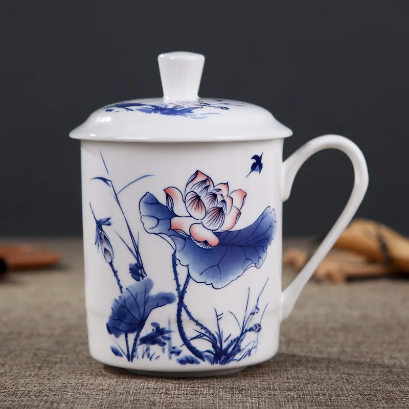 Jingdezhen Bone китайские керамические большие чашки с крышкой фарфоровая посуда для