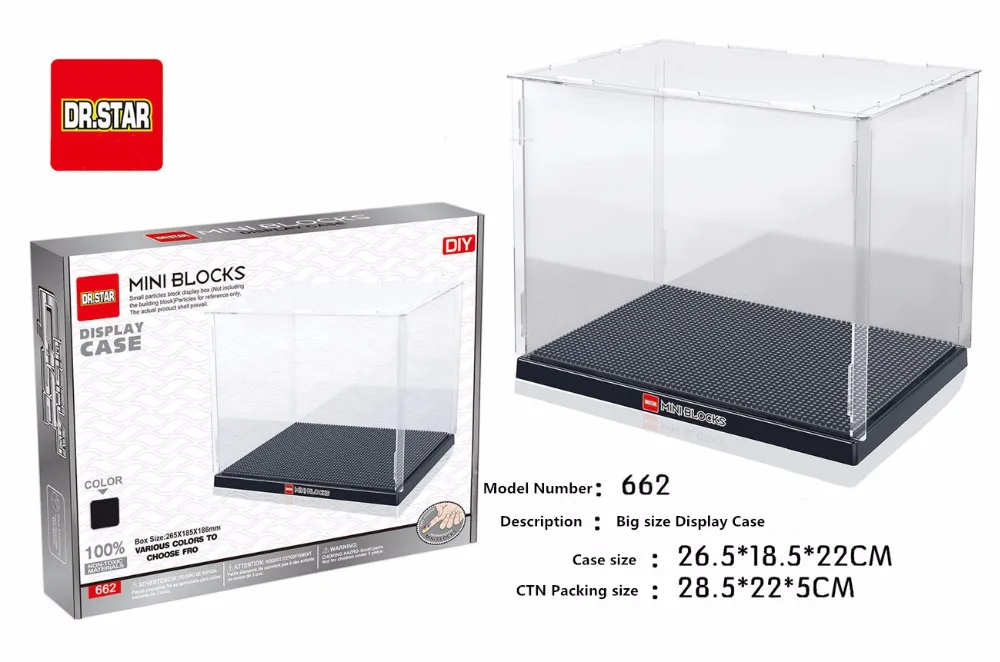

Dr Star Small Blocks Large size Display box DIY Building Toys Big Size Display case 26x18x22cm for Model Toy 662