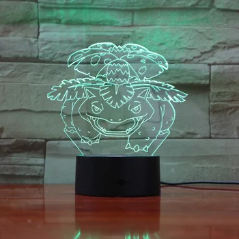 

Pokemon Go Venusaur Figure LED Nightlight for Children Color Changing Battery Night Light Bedroom Decor Led Table Lamp Venusaur