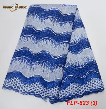 

2018 Hot Sale Royal Blue Nigerian Laces Fabrics High Quality Tulle African Laces Fabric Wedding African French Net Lace FLP-823