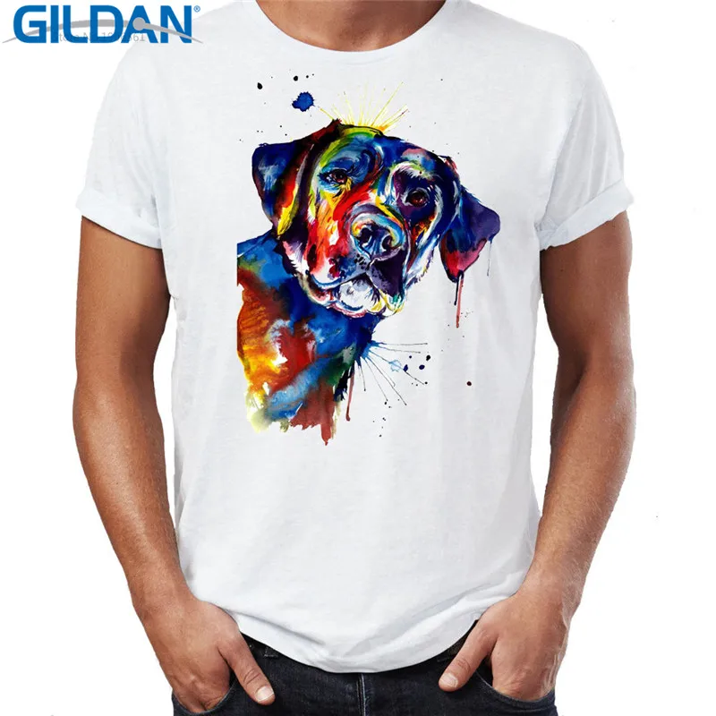 T Shirt Designer Short Sleeve 100 Cotton Black Lab Labrador Dog Crew