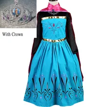 2018 new girls dress Elsa Dress Custom Cosplay Summer Anna Girls Dresses Princess Elsa Costume for