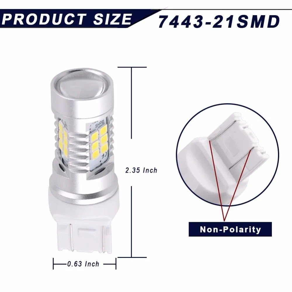 Универсальная Светодиодная лампа COPPIA LAMPADE для OPEL ZAFIRA MOKKA ASTRA MERIVA T20 W21/5W DRL BIANCO ICE SMD