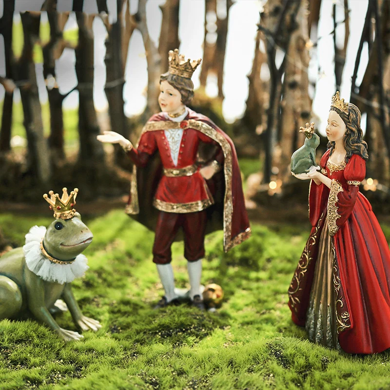 Сказочный персонаж принцесса и Лягушка принц фигурки украшения для дома ремесла номер декоративные свадебные ремесленные орнамент смолы