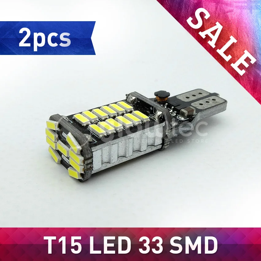 Автомобильный поворотник высокой мощности T15 33smd W16W 921 подлинный чип 33 smd 4014 белый