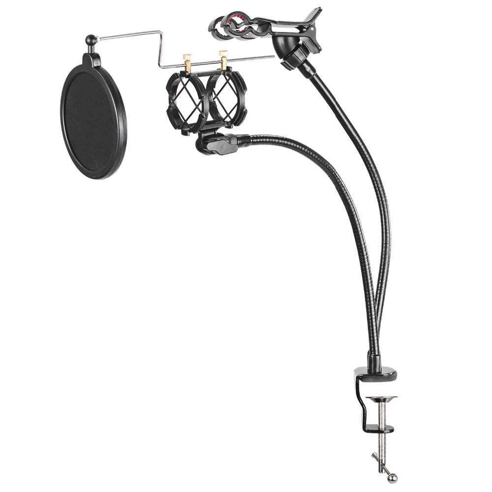 

Neewer Microphone&Phone Stand kit for Karaoke/Phone Karaoke:Microphone Holder+Pop Filter+Phone Holder Clip+Table Clamp+Gooseneck