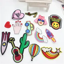 1 шт ракета браслет вышивка патч вышивка DIY полосатая буква ракета сердце наклейка на заказ значок