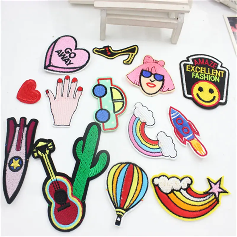 

1 PCS Rocket Bracelet Embroidery Patch Embroidery DIY Striped Letter Rocket Heart Sticker Custom Badge