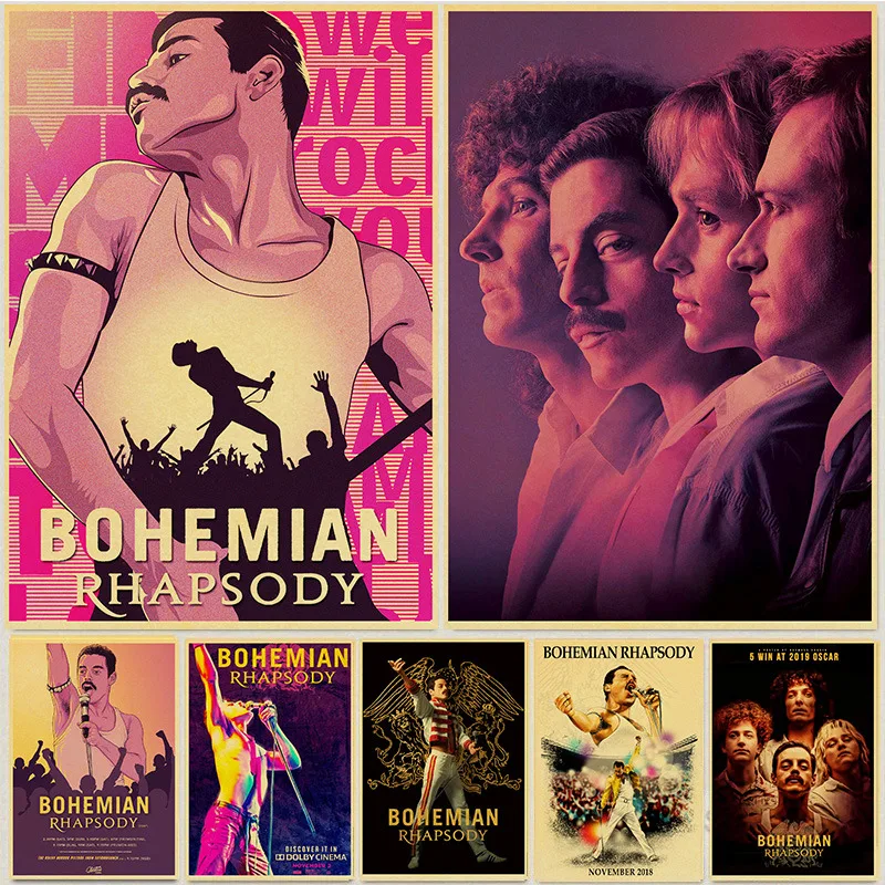opbevaring gennemskueligt for ikke at nævne Bohemian Rhapsody Movie Poster Freddie Mercury Rock Band Queen Posters And  Prints Modern Home Room Wall Decor On Kraft Paper