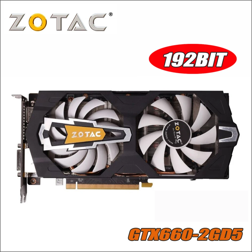 Видеокарта ZOTAC GeForce GTX 660 2GB 192Bit GDDR5, видеокарты для nVIDIA, оригинальные GTX660-2GD5 Devastators Hdmi Dvi 750 ti