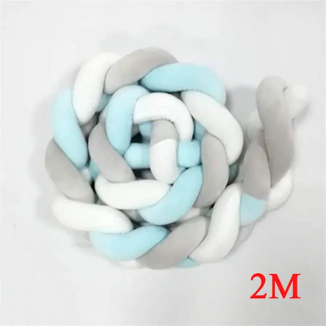 Minimalism Baby Bed Bumper Knot Design Newborn Crib Pad Protection Cot Pillow Bedding Accessories for Infant Room Decor 1M/2M - Цвет: color5 - 2m