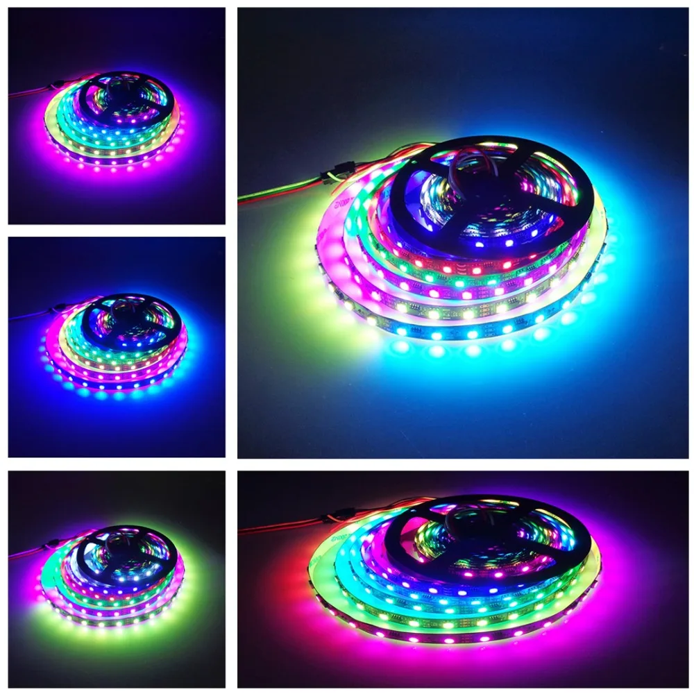 WS2811 5050 SMD СВЕТОДИОДНЫЙ прибор приемно-RGB полосы светильник 30/48/60 светодиодный s/m DC12V 5 м/лот умная ИС(интеграционная схема полный Цвет для студий фон для фотосъемки Декор JQ