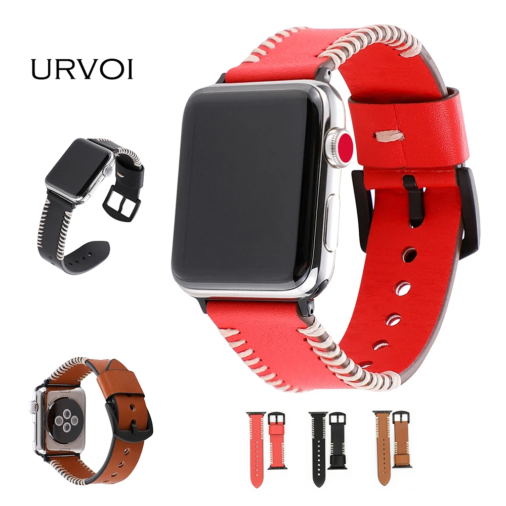 URVOI ремешок для apple watch группа series4 3 2 1 Прочный Натуральная кожа iwatch запястье