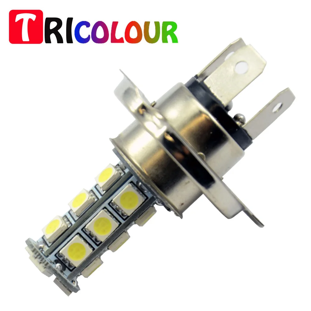 TRICOLOUR Wholesale!! 100 X 12V H4 18 SMD 5050 LED headlight Car