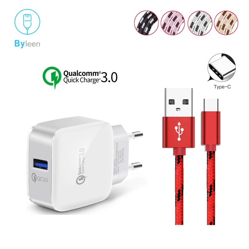 

Byleen USB 3.0 Type C Fast Charger QC 3.0 Adapter For Samsung galaxy S9 Note 9 A5 A7 2017 A8 2018 moto z Nubia Z17 axon 7 Mini