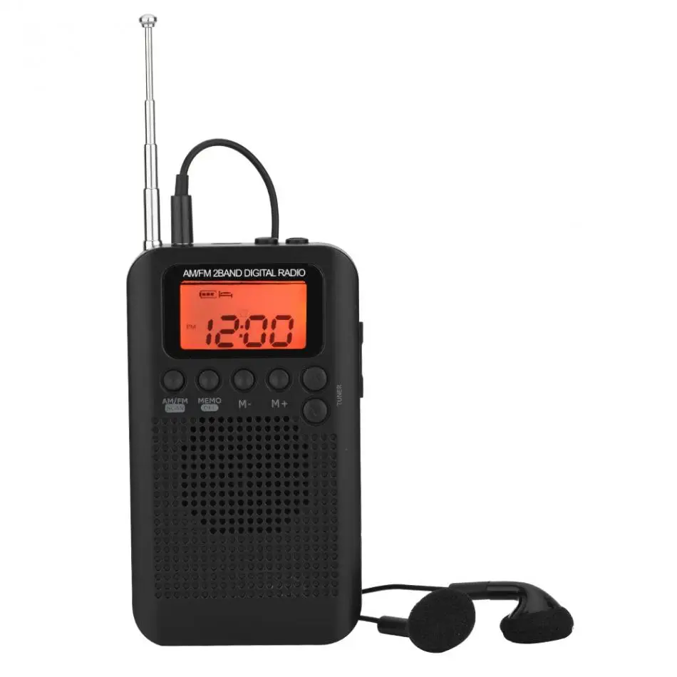 AM FM стерео цифровое радио 2 диапазона стерео тюнинг радио карманное радио ICD экран может хранить 58 радиостанций
