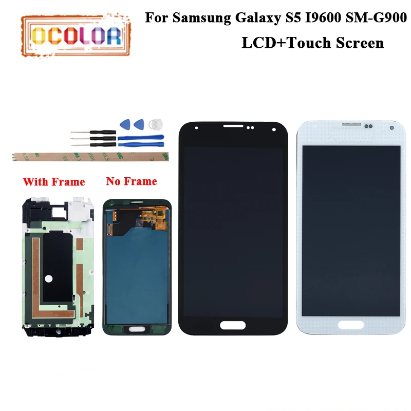 Ocolor для samsung Galaxy S5 I9600 SM-G900 G900F G900M ЖК-дисплей Дисплей и Сенсорный экран + рамка