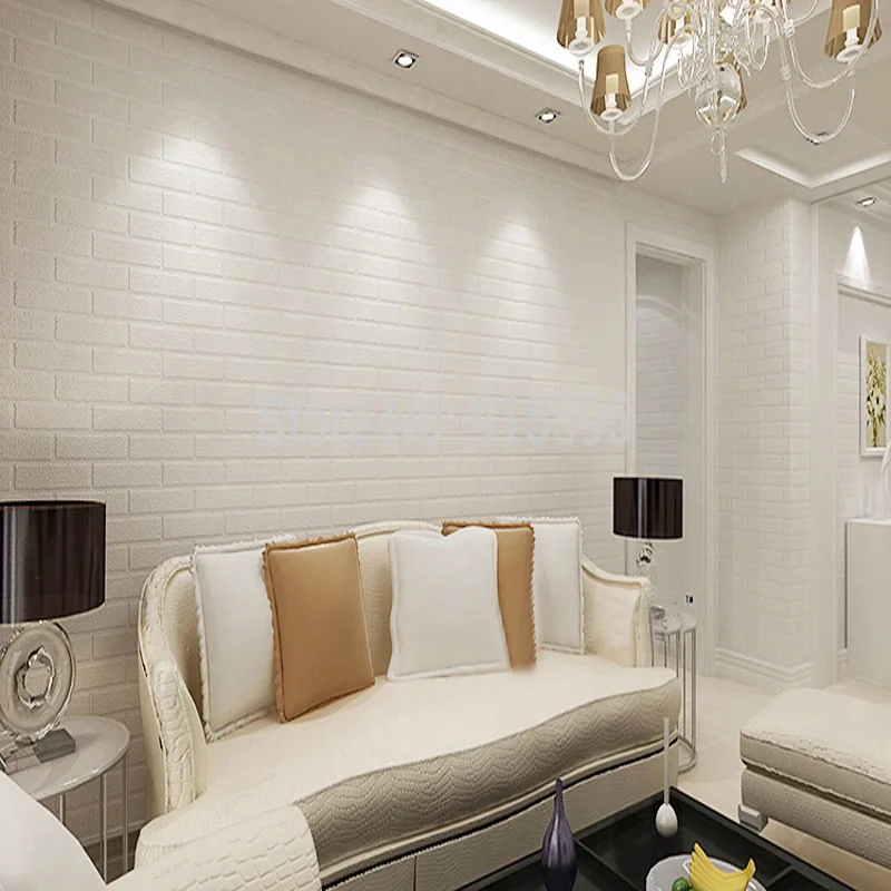 newest white3d modern design brick wallpaper roll vinyl wall covering wall paper for living room dinning