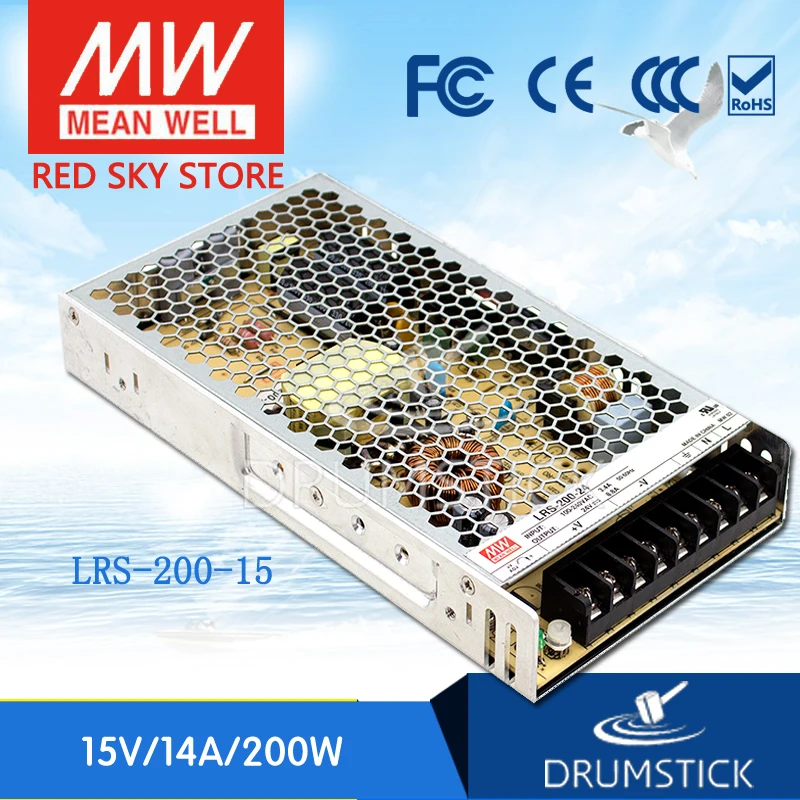 

MEAN WELL LRS-200-15 15V 14A meanwell LRS-200 15V 210W Single Output Switching Power Supply