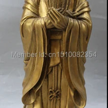 1" Китайский Бронзовый Kong Zi Конфуция Конфуцианский философ Политиков Статуя