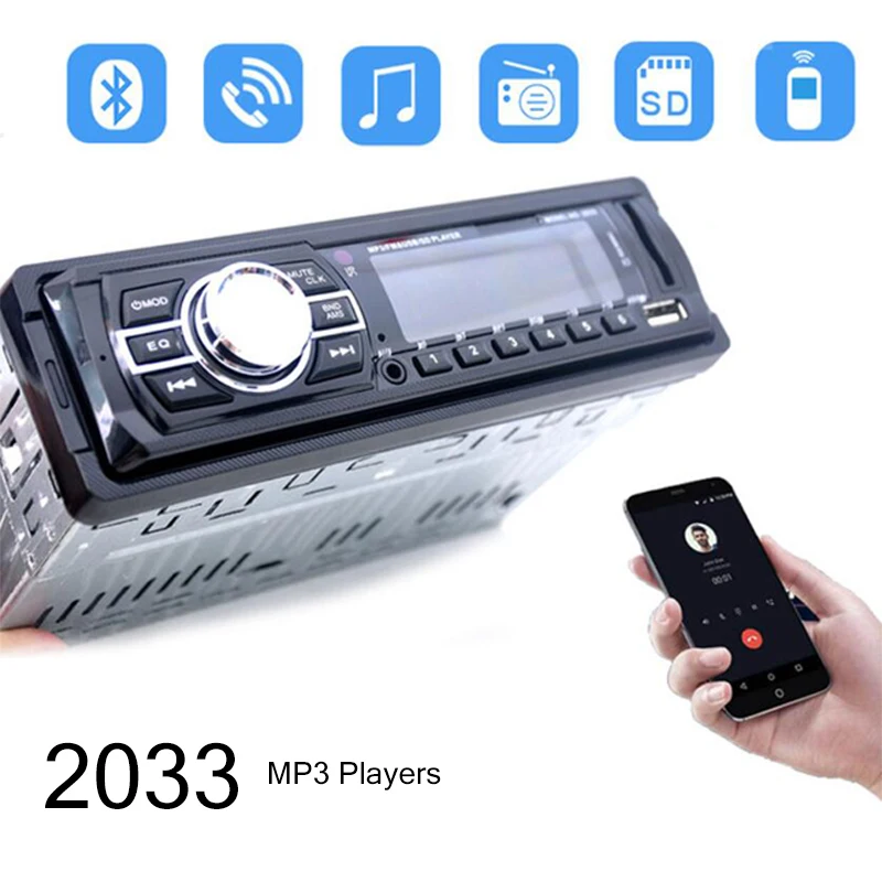 1 Din Авто стерео MP3 автомобильный радиоприемник проигрыватель светодиодный/ЖК-дисплей FM SD USB AUX-IN MP3-плеер 12 в транспортное средство с дистанционным управлением аудио