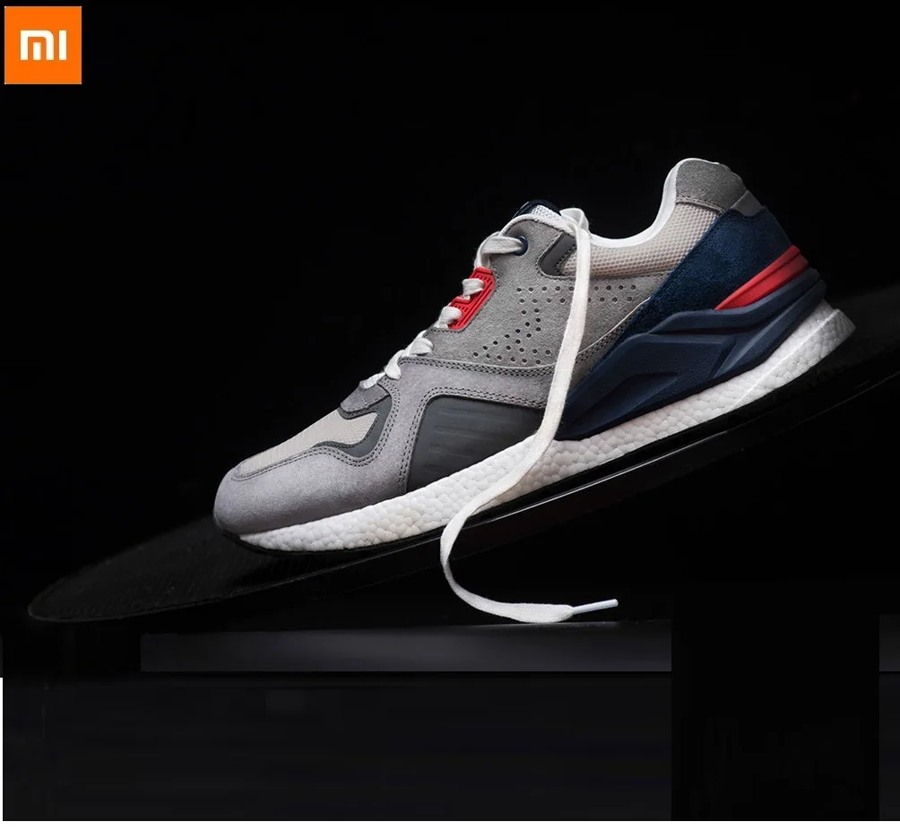  Xiaomi Mijia Retro Style Running Shoes Men Pig Suede Mesh Stitching Sneakers EVA Anti-torsion Balan
