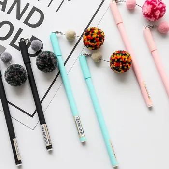 

Kawaii Large Plush Ball Gel Pen Roller Pen Stationery School Office Supply Kids Student Gift Black Ink 0.5mm
