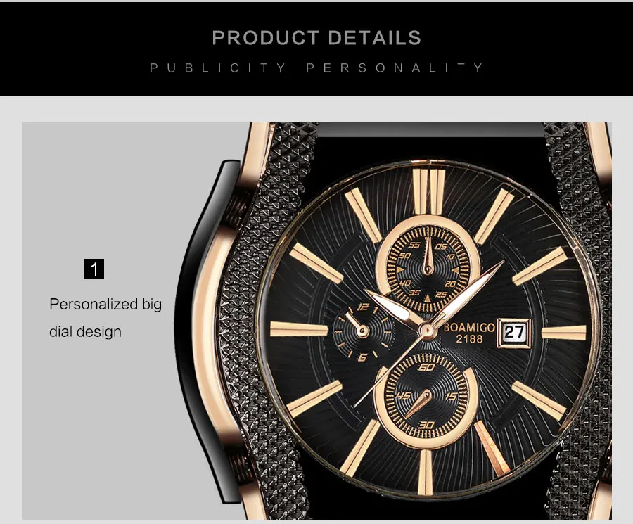 05High Quality Watches BOAMIGO Brand Mens Army Watch Leather Band Water Resistant Auto Date Relogio Masculino De Luxo Alloy Case   (8)