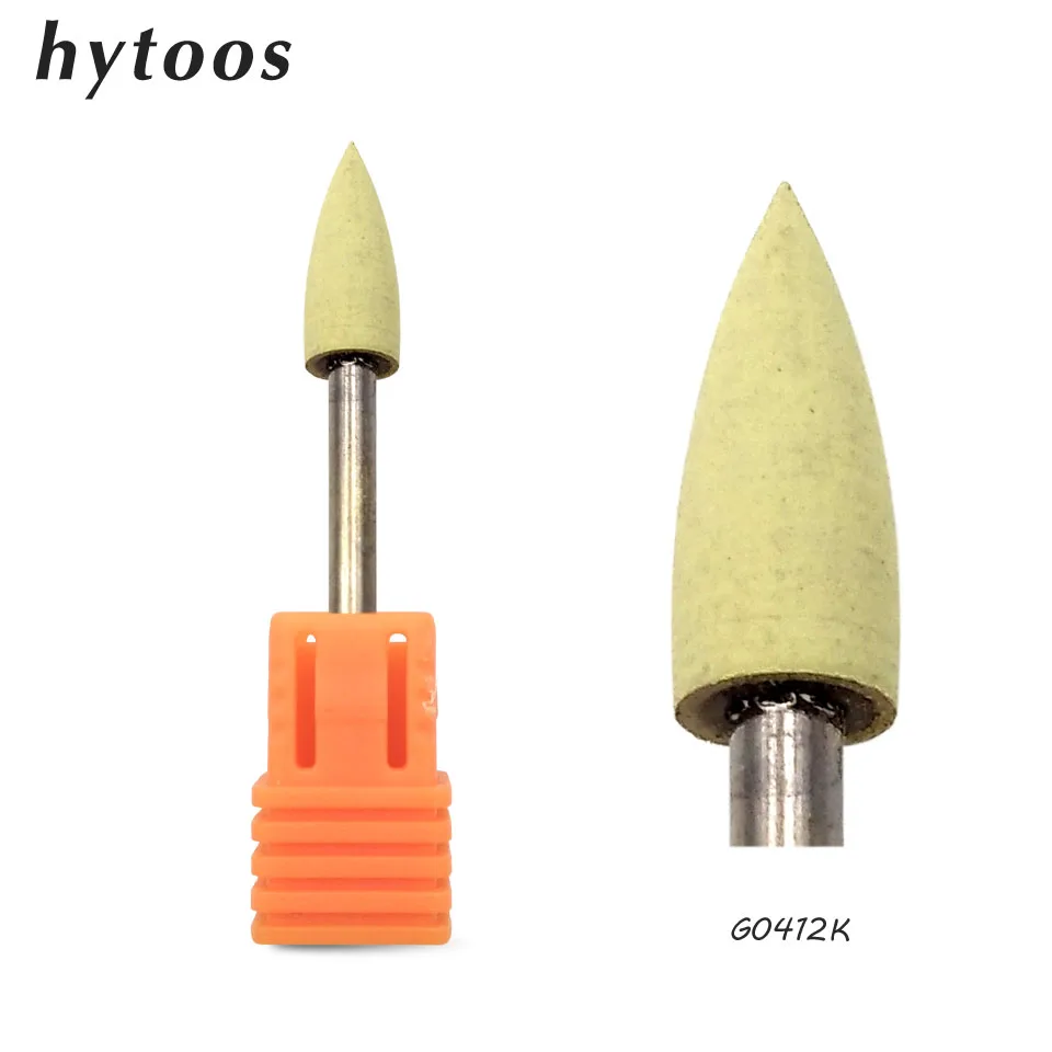 HYTOOS 4*12 мм конусное Силиконовое сверло 3/3" роторные сверла для маникюра, педикюра, аксессуары, Tools-G0412K для полировки ног
