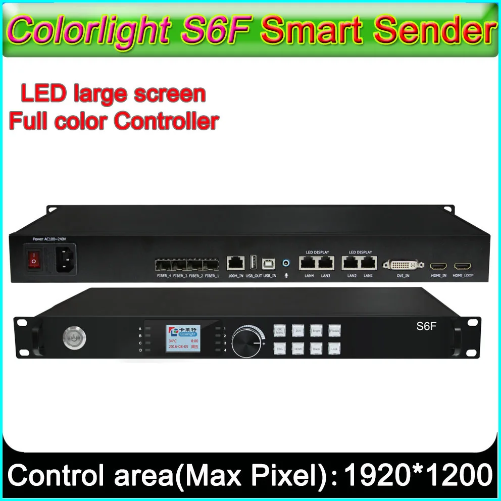 

Colorlight S6F Smart Sender, Full color LED display controller large loading capacity Send card, supports DVI/HDMI signal input