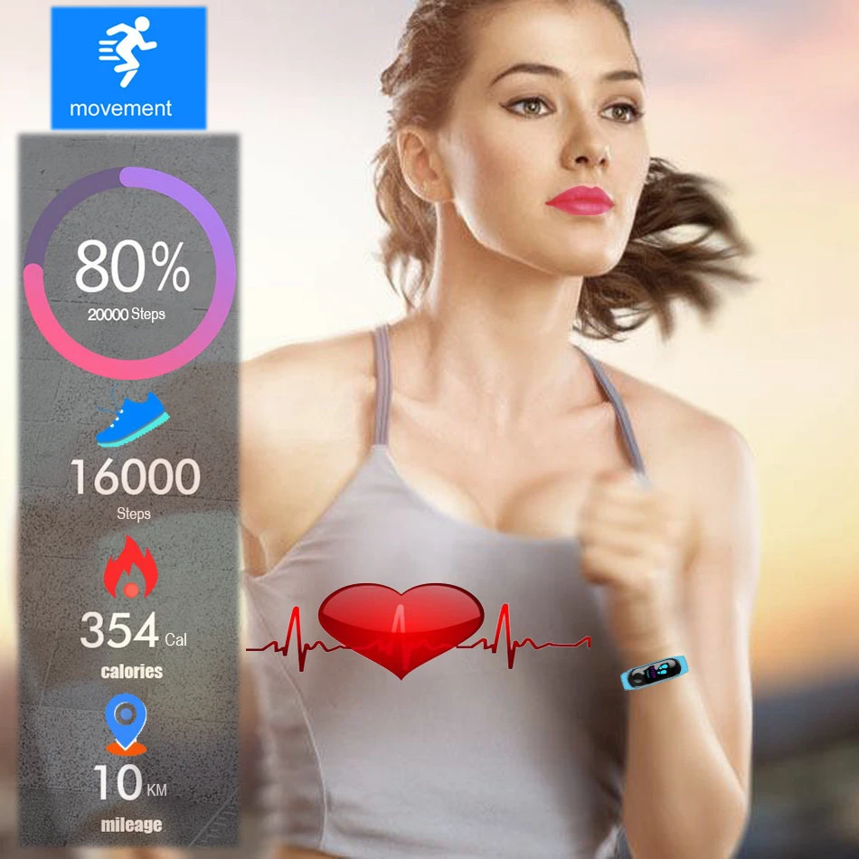 LIGE новые умные спортивные часы женские пульсометр Монитор артериального давления умный Браслет фитнес-трекер Шагомер bluetooth+ коробка