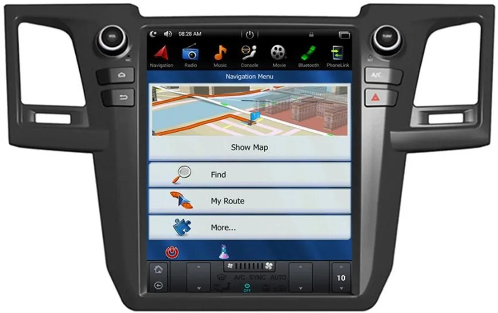 Sale Pure 12.1"Tesla Android 7.1/6.0 Fit TOYOTA Fortuner/HILUX Revo 2010 2011 2012 2013 2014 2015 Car DVD Player Navigation GPS Radio 1