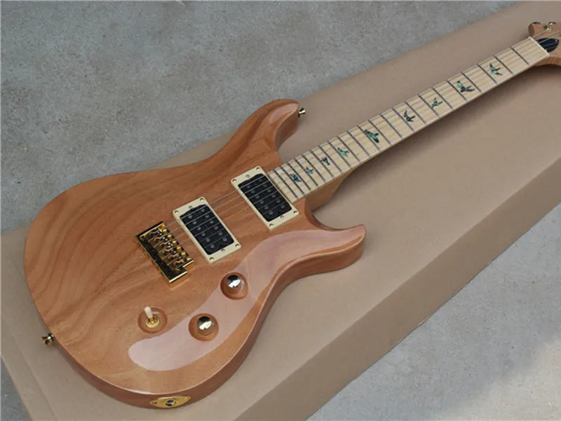 

Wholesale 6 strings Natural wood color electric guitar with flame maple neck,and can be changed as your request