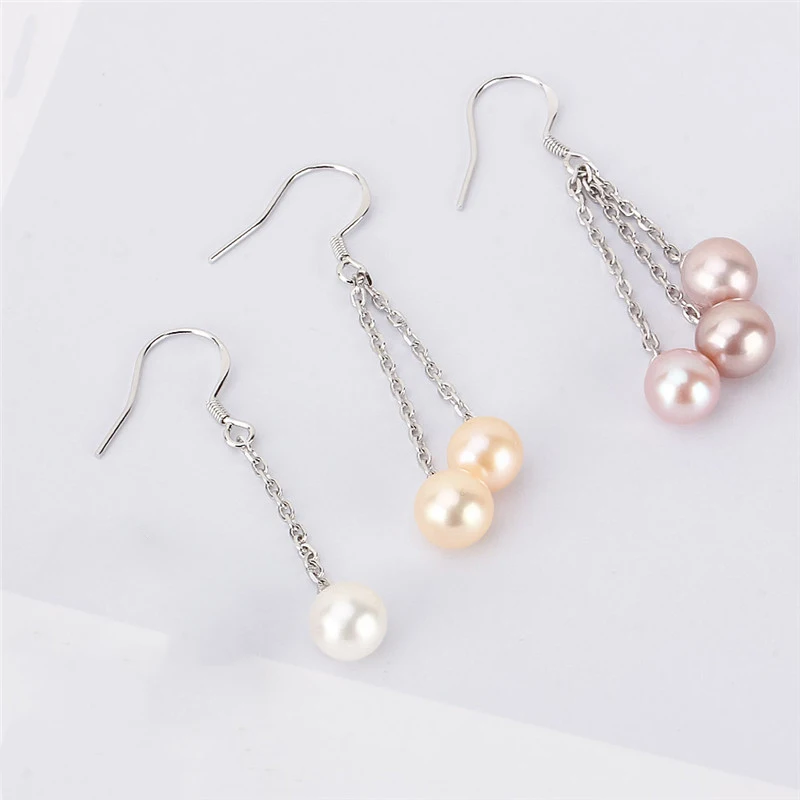 CLUCI Simple Silver 925 Pearl Earring Mounting for Women Sterling Silver Multiple Style Drop Earrings