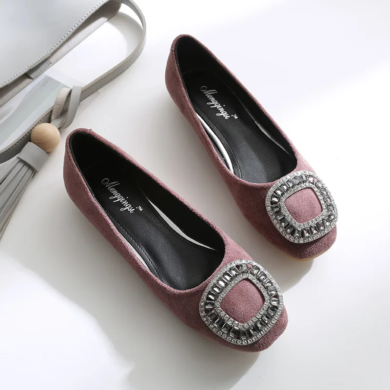 

Women Moccasins Flat Shoes Fashion Rhinestone Suede Ladies Slip-on Lazy Loafers Fashion Breathable Casual Female Leisure Shoes
