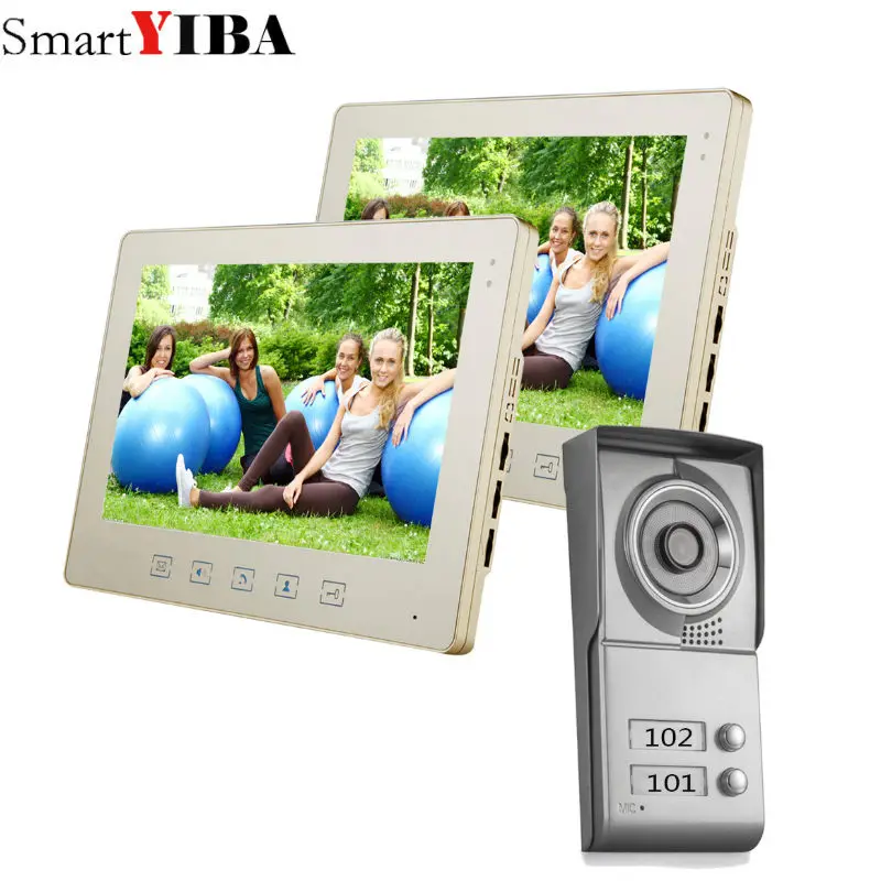 

SmartYIBA 10inch Apartment Video Intercom System Doorphone/Doorbell Phone Video Door Phone Intercom For 2 House/Family