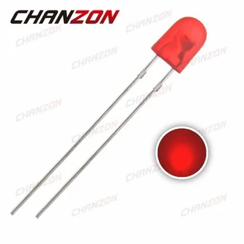 100pcs 5mm DIP Red 546 Diffused Oval LED 20mA DC 2V 620-625nm Light Emitting Diode Lamp Through Hole Bulb Electronics Components