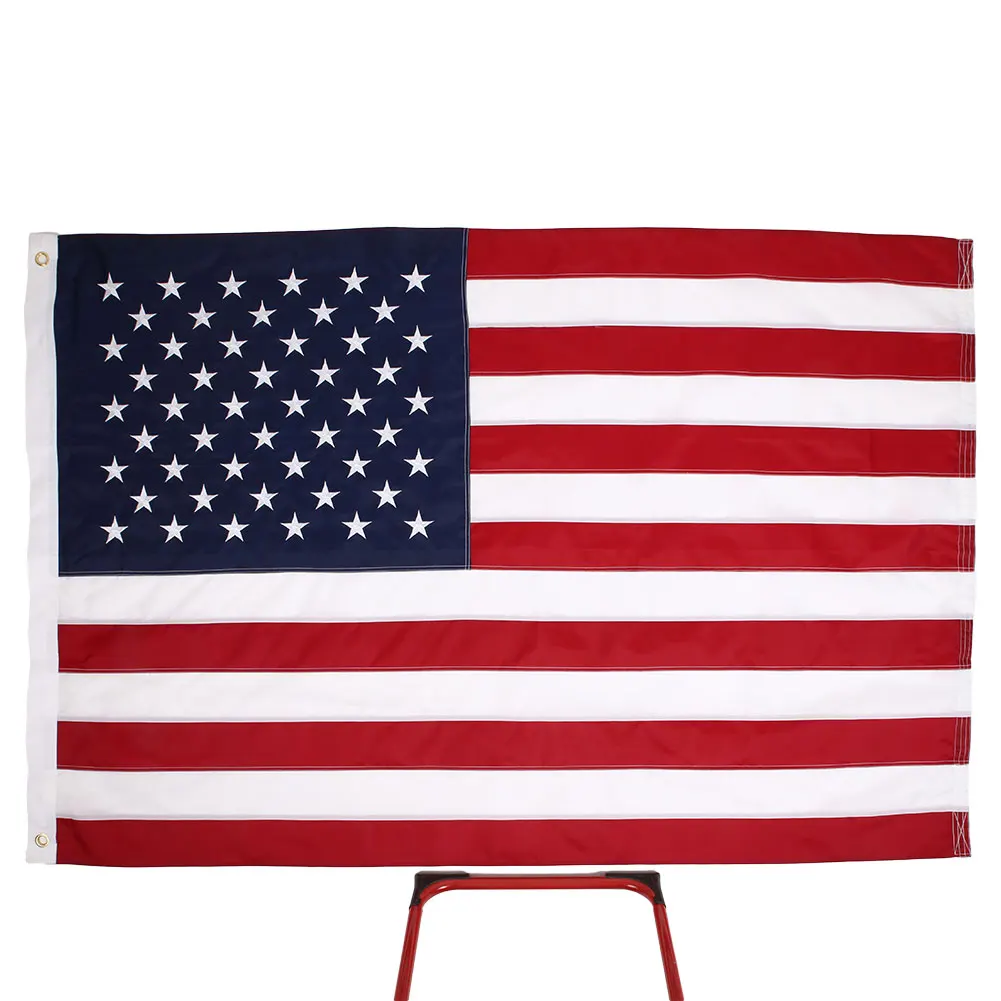 

5x8 Ft USA NYLON EMBROIDERED STARS SEWN STRIPES DELUXE AMERICAN US FLAG