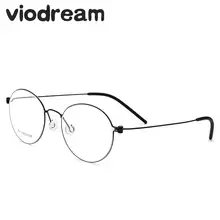 Viodream ручная работа титановая круглая без винта оправа для очков чистый титан полный рецепт оправа для очков Oculos