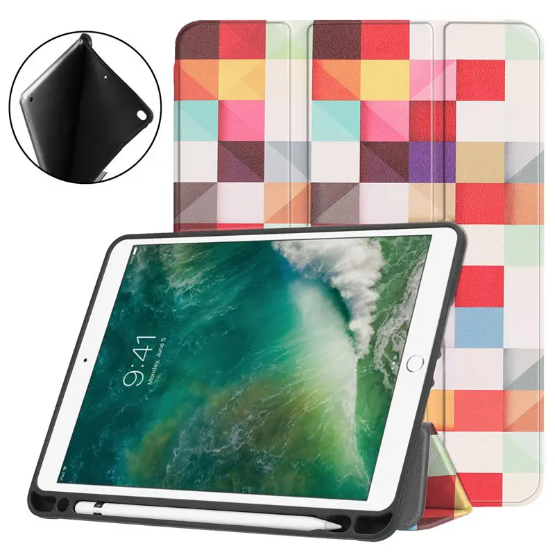 Чехол для iPad 9,7 дюймов 5-го 6-го поколения, чехол с карандашом для iPad Air 1 2, Мягкая силиконовая задняя крышка+ пленка+ ручка - Цвет: P008