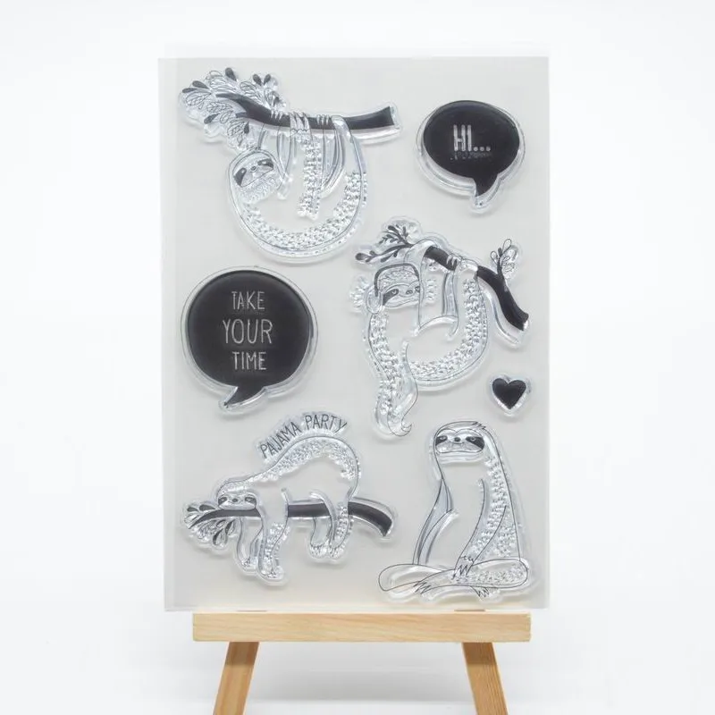 

sloth Transparent Clear Silicone Stamps for DIY Scrapbooking/Card Making/Kids Fun Decoration Supplies