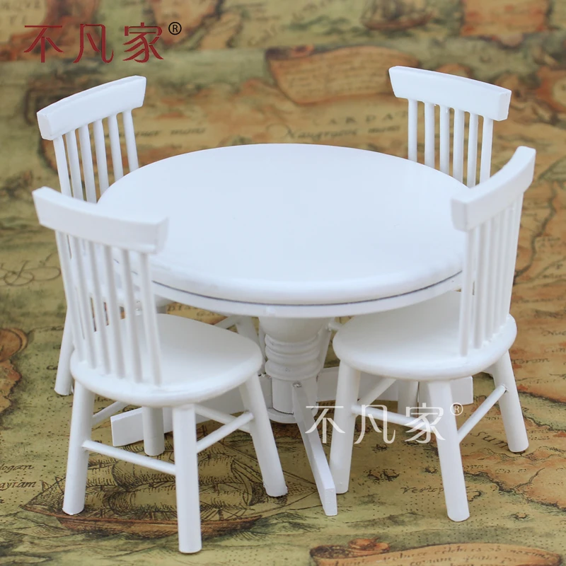 1:12 Scale Dollhouse Kitchen Furniture Set Dining Room for Kids Toys White