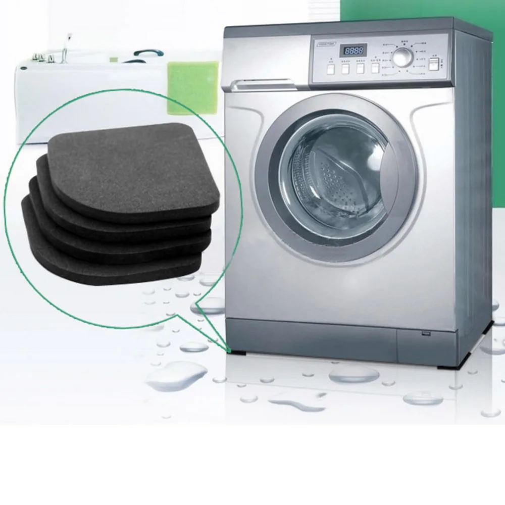 4 Pcs Washing Machine Shockproof Pad Mute Cotton Refrigerator Anti Slip Mat