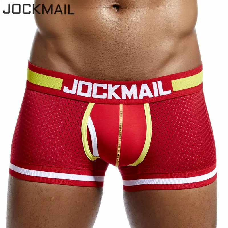 Мужские сетчатые трусы боксеры JOCKMAIL хлопковые дышащие шорты одежда для сна